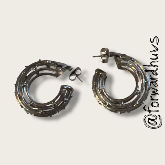 Bundle Sale 3 for $15 | Brutalist Style Silver Tone Wire Earrings - Picture 7 of 9